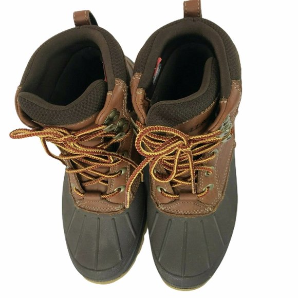 LL Bean Hiking Outdoor Leather Boots Brown Duck Boots Women's 8 Medium - Picture 9 of 11